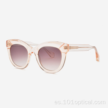 Gafas de sol de mujer de acetato redondas con forma de ojo de gato